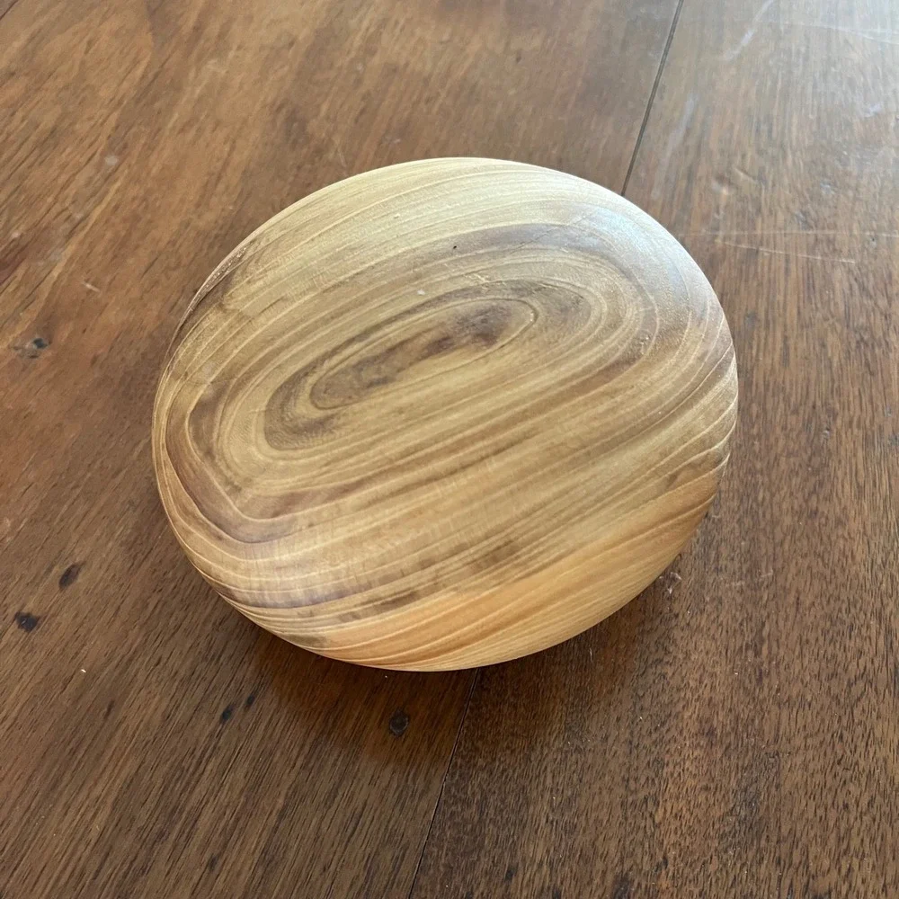 Vintage Style Turned Wood Bud Vase, Unsigned Studio Wood Art Vessel 5